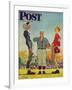 "Coin Toss" Saturday Evening Post Cover, October 21,1950-Norman Rockwell-Framed Giclee Print