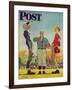 "Coin Toss" Saturday Evening Post Cover, October 21,1950-Norman Rockwell-Framed Giclee Print