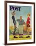 "Coin Toss" Saturday Evening Post Cover, October 21,1950-Norman Rockwell-Framed Giclee Print