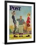 "Coin Toss" Saturday Evening Post Cover, October 21,1950-Norman Rockwell-Framed Giclee Print