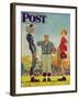 "Coin Toss" Saturday Evening Post Cover, October 21,1950-Norman Rockwell-Framed Giclee Print