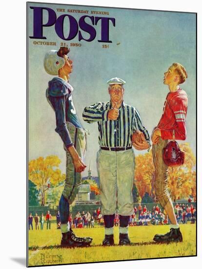 "Coin Toss" Saturday Evening Post Cover, October 21,1950-Norman Rockwell-Mounted Giclee Print
