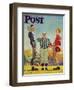 "Coin Toss" Saturday Evening Post Cover, October 21,1950-Norman Rockwell-Framed Giclee Print