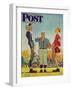 "Coin Toss" Saturday Evening Post Cover, October 21,1950-Norman Rockwell-Framed Premium Giclee Print