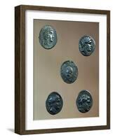 Coins from Time of Philip II of Macedon and Alexander the Great, Greek Coins BC-null-Framed Giclee Print