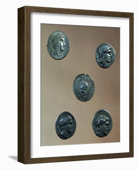 Coins from Time of Philip II of Macedon and Alexander the Great, Greek Coins BC-null-Framed Giclee Print