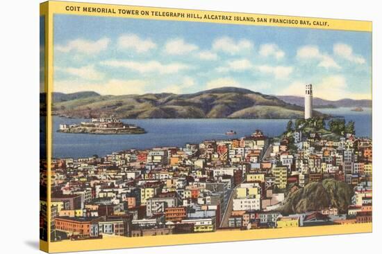 Coit Memorial Tower, Telegraph Hill, San Francisco, California-null-Stretched Canvas