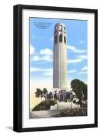 Coit Memorial Tower, Telegraph Hill, San Francisco, California-null-Framed Art Print