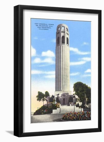 Coit Memorial Tower, Telegraph Hill, San Francisco, California-null-Framed Art Print