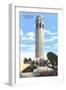 Coit Memorial Tower, Telegraph Hill, San Francisco, California-null-Framed Art Print