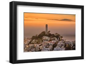 Coit Tower and Golden Fog Flow, San Francisco, Cityscape, Urban View-Vincent James-Framed Photographic Print