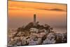 Coit Tower and Golden Fog Flow, San Francisco, Cityscape, Urban View-Vincent James-Mounted Photographic Print