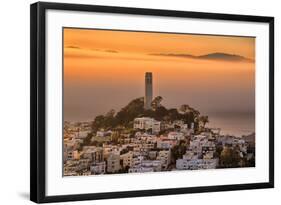 Coit Tower and Golden Fog Flow, San Francisco, Cityscape, Urban View-Vincent James-Framed Photographic Print