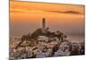 Coit Tower and Golden Fog Flow, San Francisco, Cityscape, Urban View-Vincent James-Mounted Photographic Print