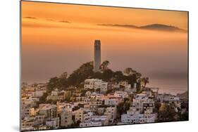 Coit Tower and Golden Fog Flow, San Francisco, Cityscape, Urban View-Vincent James-Mounted Photographic Print