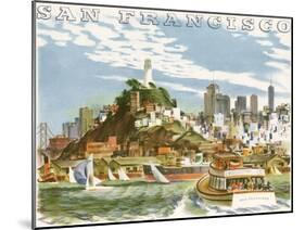 Coit Tower and North Beach. San Francisco-null-Mounted Giclee Print