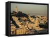 Coit Tower and Telegraph Hill at Dusk, San Francisco, California, USA-Fraser Hall-Framed Stretched Canvas