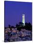 Coit Tower, Telegraph Hill at Dusk, San Francisco, U.S.A.-Thomas Winz-Stretched Canvas