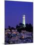 Coit Tower, Telegraph Hill at Dusk, San Francisco, U.S.A.-Thomas Winz-Mounted Photographic Print