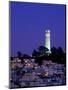 Coit Tower, Telegraph Hill at Dusk, San Francisco, U.S.A.-Thomas Winz-Mounted Premium Photographic Print