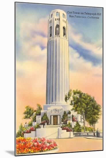 Coit Tower, Telegraph Hill, San Francisco, California-null-Mounted Art Print