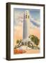 Coit Tower, Telegraph Hill, San Francisco, California-null-Framed Art Print