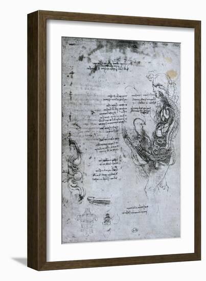 Coition of Hemisected Man and Woman, Facsimile Copy-Leonardo da Vinci-Framed Giclee Print