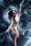 Mythology Being, Mermaid In Underwater Scene, Photo Compilation-coka-Art Print