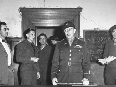 'Col. Burton Andrus Announcing Suicide of Hermann Goering During Trial ...