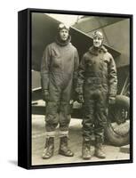 Col. Charles A. Lindbergh (Left) and Harry F. Guggenheim in Flight-Suits. Dec. 8, 1928-null-Framed Stretched Canvas
