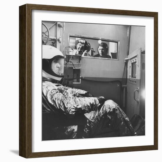 Col. John P. Stapp Watching a Subject in the Altitude Chamber-null-Framed Photographic Print