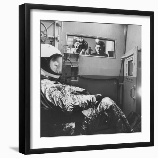 Col. John P. Stapp Watching a Subject in the Altitude Chamber-null-Framed Photographic Print