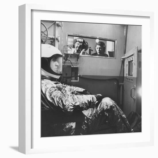 Col. John P. Stapp Watching a Subject in the Altitude Chamber-null-Framed Photographic Print