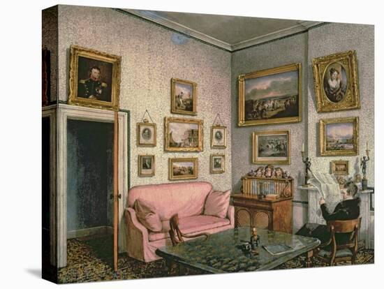 Col. Norcliffe's study at Langton Hall, c.1837-Mary Ellen Best-Stretched Canvas