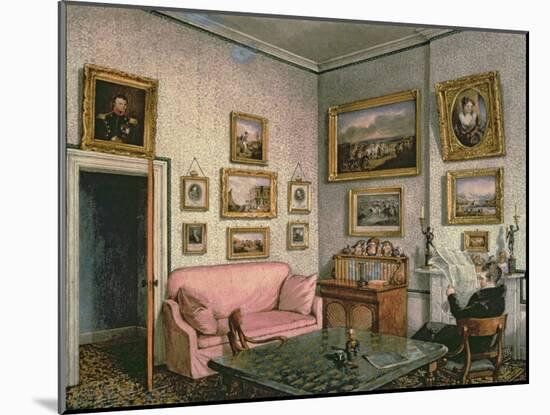 Col. Norcliffe's study at Langton Hall, c.1837-Mary Ellen Best-Mounted Giclee Print