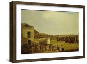 Col. Peels's 'The Bey of Algiers', Nat Flatman Up, Winning the 1840 Chester Cup-William Tasker-Framed Giclee Print