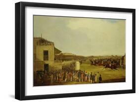 Col. Peels's 'The Bey of Algiers', Nat Flatman Up, Winning the 1840 Chester Cup-William Tasker-Framed Giclee Print