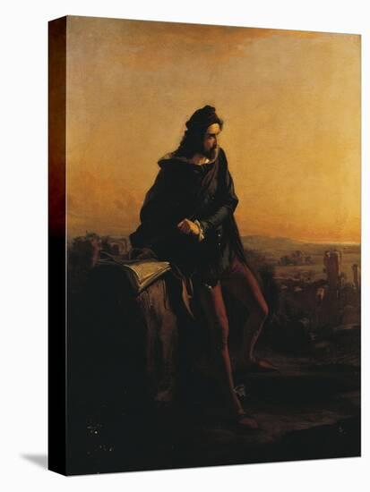 Cola Di Rienzo, Contemplating the Ruins of Rome from Above, 1855-Federico Faruffini-Stretched Canvas