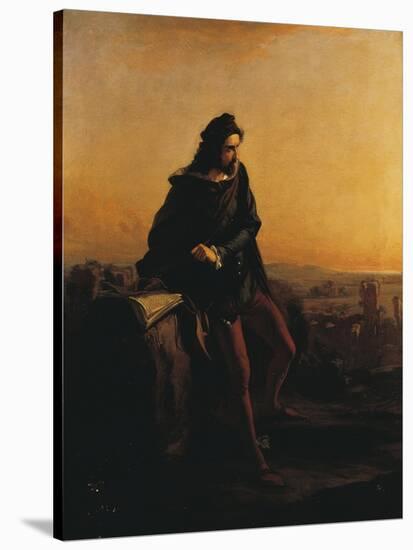 Cola Di Rienzo, Contemplating the Ruins of Rome from Above, 1855-Federico Faruffini-Stretched Canvas