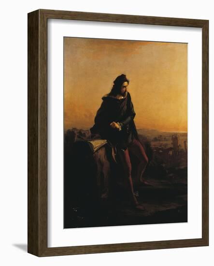 Cola Di Rienzo, Contemplating the Ruins of Rome from Above, 1855-Federico Faruffini-Framed Giclee Print