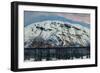 Cold april morning with avalanche, Snow mountain-Nikolai Astrup-Framed Giclee Print