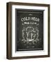 Cold Beer Poster on Chalkboard-hoverfly-Framed Art Print