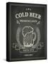 Cold Beer Poster on Chalkboard-hoverfly-Stretched Canvas