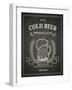 Cold Beer Poster on Chalkboard-hoverfly-Framed Art Print