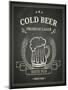 Cold Beer Poster on Chalkboard-hoverfly-Mounted Art Print