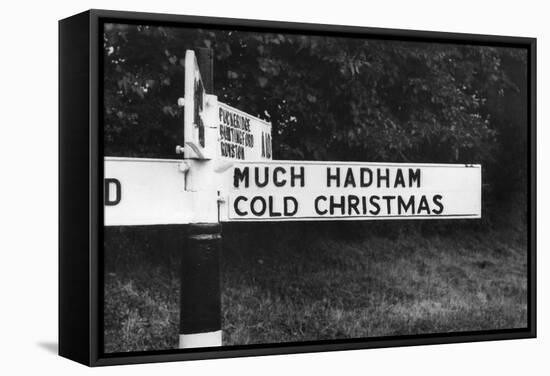 'Cold Christmas' Sign-J. Chettlburgh-Framed Stretched Canvas