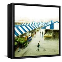 Cold Day, Hitchin Market-Chris Ross Williamson-Framed Stretched Canvas