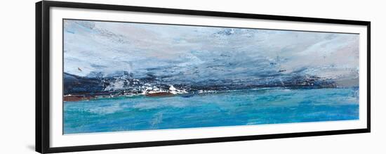 Cold Ocean, Landscape with the Sea, Rough Country. Painting, Pictorial Art-Ingaga-Framed Premium Giclee Print