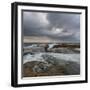 Cold Stormy Panoramic Seascape with Rushing Wave and Flowing Water-Anton Gorlin-Framed Photographic Print