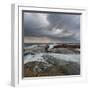 Cold Stormy Panoramic Seascape with Rushing Wave and Flowing Water-Anton Gorlin-Framed Photographic Print